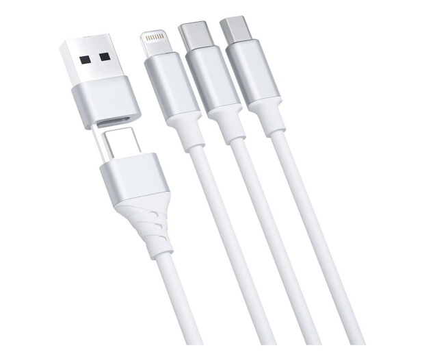 3MK Hyper Cable 3in1 A/C to C/Micro/Lightning 1.5m White 5903108541237 - 1228072 - zdjęcie 2